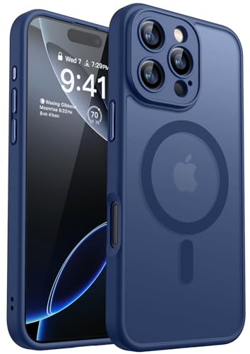 CANSHN für iPhone 16 Pro Hülle mit Kameraschutz, Dunkelblau