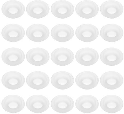 sourcing map 25 Pcs Silicone Rubber Gaskets Washer, High Pressure Leak-proof Beer Bottle Gasket Seals Top Washers for Swing Flip Beer Soda Bottle, White
