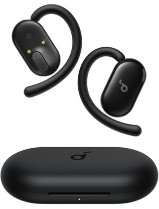 soundcore Anker V20i Casque à oreilles ouvertes, crochets d'oreille réglables, ultra confortable, ajustement ajusté, son puissant, appels clairs, IP55, lumières LED, temps de lecture de 36 heures