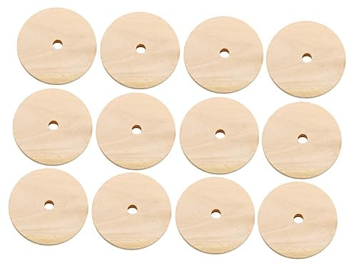 ULDIGI 1 4mm Holzscheibe naturholz bastelmaterial Holzornamente Holzverzierung bastel material Geschenkidee Holzanhänger holzdeko holzperle runden Etikett Runde Holzscheibe Bambus