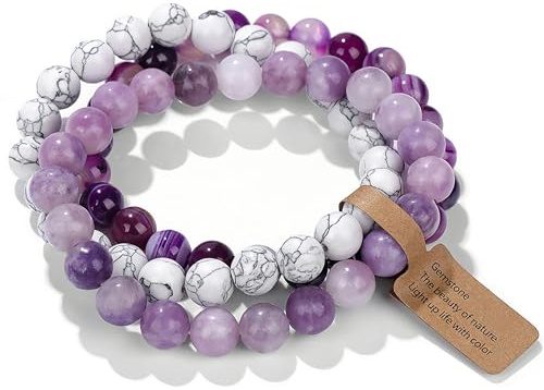 SAIBANGZI Edelstein Naturstein Armband 8MM Perlenarmband Heilsteine Armband Schmuck Geschenk für Damen oder Herren An Geburtstag,für Mama Geschenk Muttertag