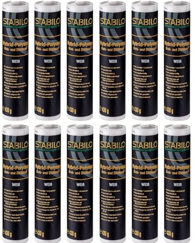 12x Hybrid-Polymer Kleb- und Dichtstoff 430g - weiß | Universalkleber, Alleskleber, Montagekleber, Kleber | 12 Stück