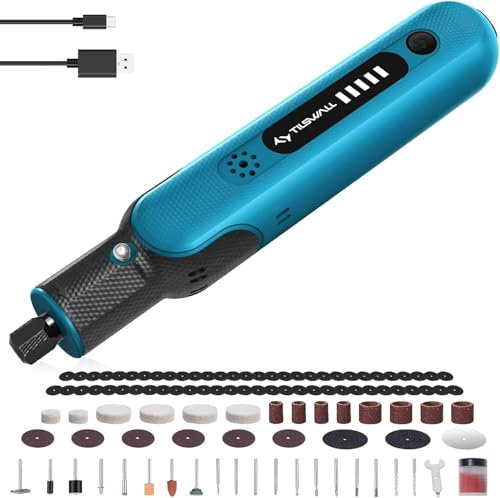 Tilswall New 8V Cordless Rotary Tool with 105Pcs Accessories, 5-Speed Multi-Purpose Power Rotary Tools Set, Type-C Charging, Easy to Hold, for Sanding, Polishing, Drilling, Cutting, Carving, DIY