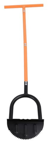 Asixxsix Cortabordes Manual, 37.8in Longitud Mango Largo en Forma de T Canteadora de Media Luna, Cortabordes Manual de Acero al Carbono con Dientes de Sierra para Jardines aceras parterres