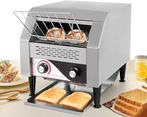 Tostadora Comercial, 150/300/450 Rebanadas/H, Tostadora de Acero para Restaurante con Cajas de Almacenamiento, Tostadoras Industriales de Alta Resistencia, Tostadoras de Bagels,150 Tranches/H