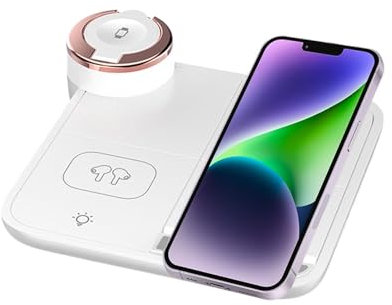 Wireless Charging Station, Fast Wireless Charger, Foldable Wireless Charger, 4 in 1 Charger with Foldable and Portable Design for Cell Phones, Tablets, and Watches (1 Piece)