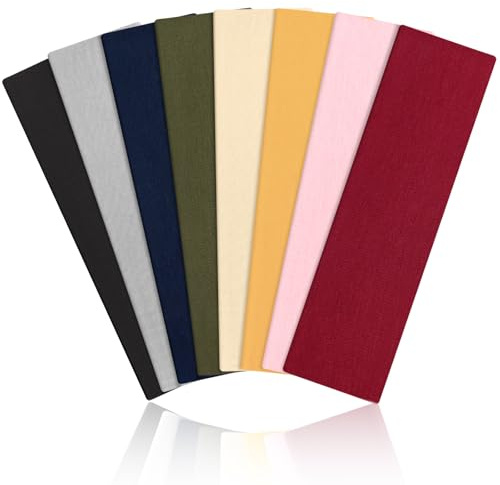 Tumurup pannband dam sport 8 stycken hårband dam 6 cm hårband män elastiskt pannband sommar svett mjukt halkskydd hårband modetillbehör för kosmetika träning yoga löpning fitness gym