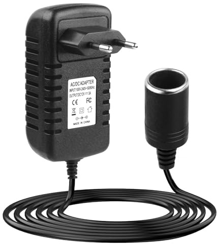 36W Convertidor de Corriente 12V 3A, Transformador CA a CC con Encendidor de Cigarrillo de Coche Convertidor Adaptador AC/DC para Encendedor de Coche Sistema de Navegación