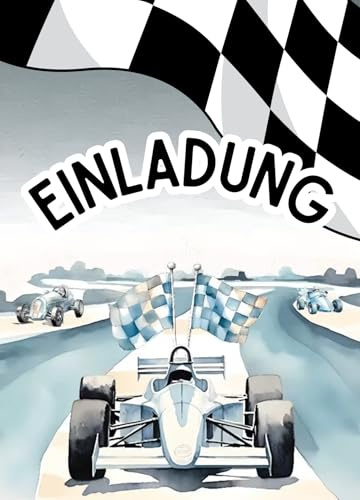 ZETTMANN Sportauto Einladungskarten Kindergeburtstag Junge - 10 Stück - DIN A6 - Formel 1 Auto - Einladungskarten Geburtstag Rennauto - Geburtstagseinladungen Jungen - Einladung Rennwagen