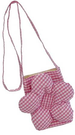 Qsvbeeqj Bolso Crossbody a Cuadros Multifuncional con Flores de Correa Extraíble Bolsos Bandoleras Organizadores de Oficina Para Mujeres Niñas Sostenible Gingham Impresión Bandolera, a