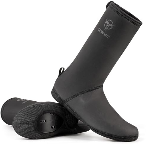 GEWAGE Cycling Shoe Covers -Warm Bike Shoe Covers - Windproof Mountain Road Cycling Overshoes - Cycling Shoe Cover for Men Women (X-Large) Black