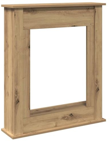 SDWEHBJ Kaminumrandung, Moderner Kaminsims, Traditionelle Holzkonsole, Lagerregal mit Dekorativer Zierleiste für Wohnzimmer, Artisan-Eiche 75x20x87,5 cm Holzwerkstoff