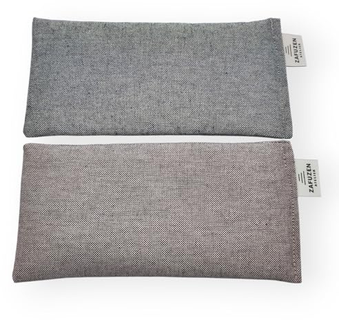 2-pack djupa ögonkuddar – ögonkuddar med naturliga lavendelblommor och ris, naturlig bomull, yoga och meditation, avkoppling och vila