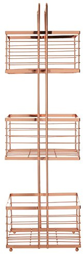 Premier Housewares 1601666 3-Tier Storage Caddy, Iron Wire, Rose Gold, 16 x 22 x 73 cm