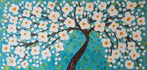 DORON ARTE QUADRO MODERNO DIPINTO A MANO TELAIO GALLERY BORDI DIPINTI - ALBERO DELLA VITA - 40x80x4 cm - RIF217/B