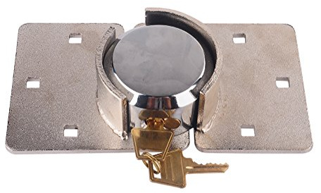 Candado de Seguridad Hasp Kit, Base de Acero Resistente de 73 mm, Candado con Grillete Oculto y Aldaba, para Furgonetas, Camiones, Puertas, Plata