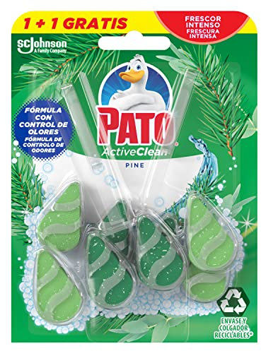 Pato - Active Clean Colgador para Inodoro, Frescor Intenso, Perfuma y Desinfecta, Aroma Pino. Dou pack, 2 unidades