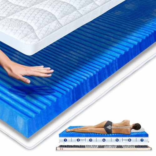 Matratzen Perfekt 7-Zonen Gelschaum-Topper 80x200 cm 8 cm Höhe | Premium-Kern (RG 55) atmungsaktiv mit rutschfester Unterseite Hygienischer Tencel-Bezug Extrem formstabil und langlebig