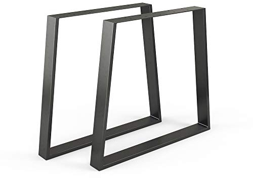 Vicco Tischbeine, Schwarz, 80 x 72 cm | Trapezförmig, zur einfachen Montage an Esstischen und Arbeitsplatten