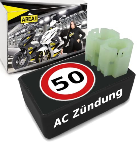 Area1 Ersatz CDI Zündbox AC Version für 50ccm 2Takt kompatibel mit ATU Explorer CPI Generic AGM Nova Motors Motowell Keeway GT Union Longija Mawi RS Ultima Ride Sprint Tauris Benero TNG MuZ Forstinger