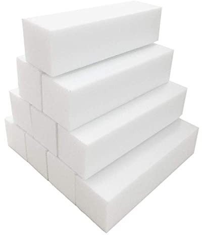 BlingKingdom 10pcs White Nail Buffer Blocks 4 Way Professional Nail Files and Buffer Nail Sanding Tools for Gel Natural Acrylic Nails