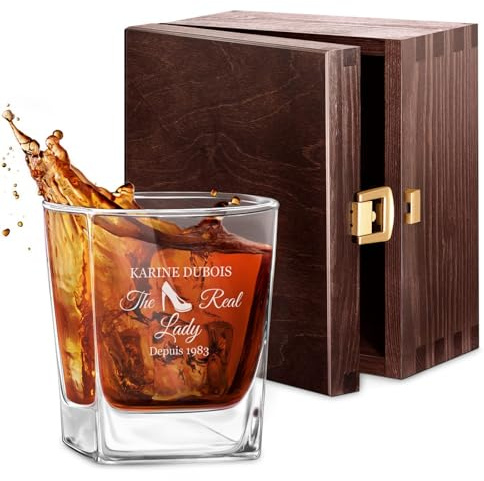 Maverton 250ml Verre à Whisky Personnalisé, Cadeau Femme | Cadeau Anniversaire, Pour les Connaisseurs de Whisky, Verre Classique pour Elle