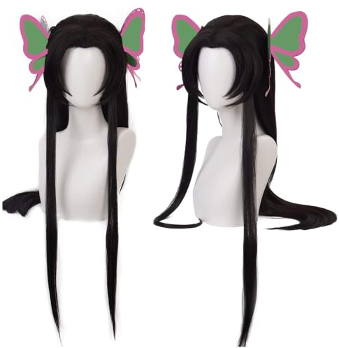 maysuwell Parrucca Cosplay per Donne Capelli lunghi neri per Halloween, carnevale, Feste in costume con cuffia per parrucca