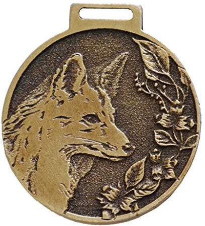 Generisch Fuchs Deko Medaille GOLDFARBEN Auszeichnung Prämierung