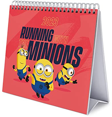 Grupo Erik Tischkalender 2023 - Minions Kalender 2023 Tischkalender - Tischkalender 2023 Quer Format - Tischkalender 2023 zum Aufstellen - FSC zertifiziert - Offizielle Lizenz, CS23031