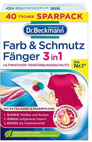 Dr. Beckmann Farb- & Schmutzfänger Allin1 | Verfärbungsschutz | 40 Tücher | Farbpflege-Effekt | Glättet Fasern | Gegen Grauschleier | Ultra-absorbierendes Tuch