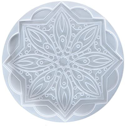 Molde de silicona de mandala, molde de mandala, molde de flores de mandala, molde para resina, molde para manualidades de resina epoxi para bandeja, colgante de pared, coaster
