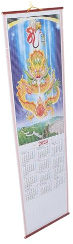 NUOBESTY Wandkalender Neujahr Kalender chinesischer Stil Kalender 2024 Drachenjahr Wallkalender