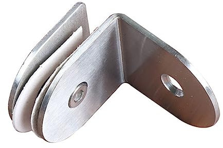 OSALADI Stainless Steel Glass Clamp Bracket Holder Satin Finish Adjustable for 8-12mm Tempered Glass Door Window Balustrade Bathroom