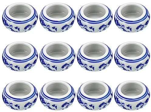 PATIKIL Tintenfaß Platte für Chinese Kalligraphie 12Stk Keramik Tintenhalter Auflage Tinte Wasser Schale Pinsel Federhalter Haus Dekor Grün
