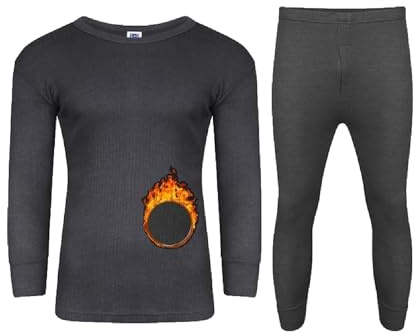 VEARZ® Set termico da uomo | Biancheria intima a maniche corte con maglietta e top a maniche lunghe, per adulti, scaldamuscoli invernali per adulti, taglie forti S-2XL, Set termico a maniche lunghe