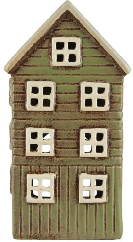 Haus f/Teelicht Thorshavn rote Tür an Seite - B: 10 H: 20 L: 10