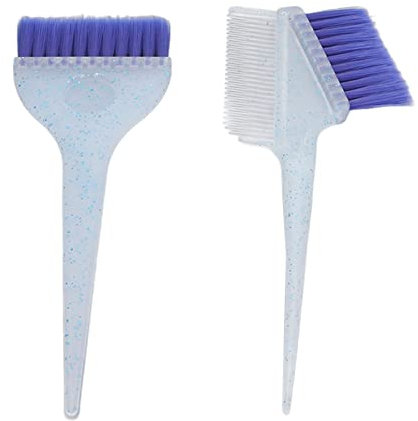 Spazzola per evidenziare i capelli in nylon morbido, spazzola per tintura a doppio viso, pettine applicatore per capelli a doppio lato, con brillantezza, 2 pezzi (BLUE)