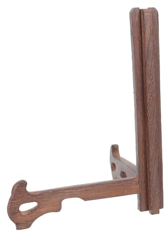 PRETYZOOM Compact Plate Holder Tea Cakes Display Stand Home Wooden Rack Dish Organizer