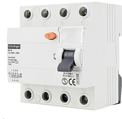 Schelinger Fehlerstromschutzschalter FI-Schalter RCD / 30mA / 4-polig / 40A (4-Polig 25A)