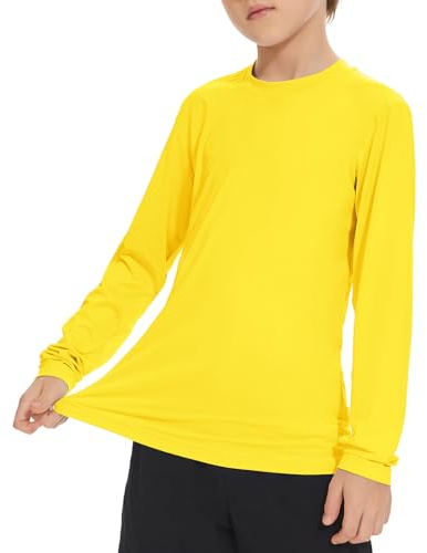 Traje de neopreno para niños, protección solar, camiseta de baño UV, camiseta de natación para niños, protección solar, camiseta de baño, protección UV, traje de baño para niños, amarillo, 12-13 años