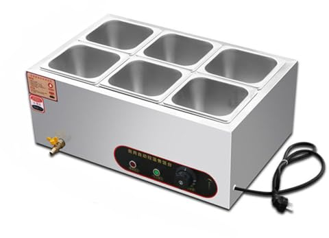 NISMIA Acciaio Inossidabile Bain Marie per Buffet, con Controllo della Temperatura, scaldavivande Elettrico bagnomaria Professionale,6,57 * 37 * 22cm