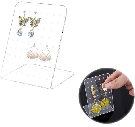 ZEACCT 1 Soporte de Joyería de Acrílico, Acrílico Stud Pendientes Soporte de Joyería, Soporte de Pendientes de Acrílico, Tablero Exhibición Joyería Soporte, para Espectáculos de Manualidades