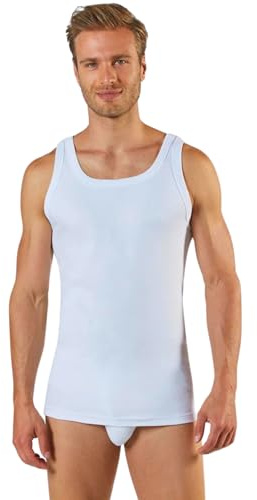 Liabel 3Pz Canottiere Uomo Cotone 100% ComfortFit | Morbidezza e Traspirabilità | Canottiera Uomo Ideali per Tutte Le attività (IT, Testo, L, Regular, Regular, Bianco - 3pz)