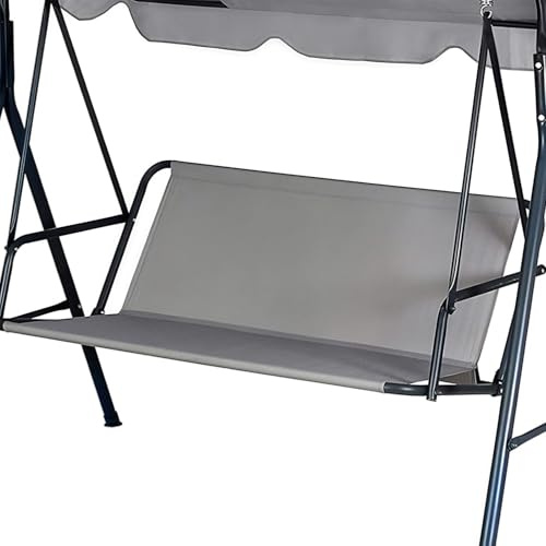 Hollywoodschaukel Auflage Ersatzteile Gartenschaukel Ersatzpolster Gartenstuhl Sitzbezug 900D Oxford Gewebe Wasserdicht Reißfest für 2&3 Sitzer Schaukelsitzbezug (Grau, 148 x 50 x 50 cm)