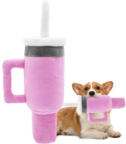 Tasse Hundespielzeug,Kaffeetasse Hundespielzeug - Langlebiges Kauspielzeug für Haustiere | Interaktives Kauspielzeug für Hunde, weiches Hundezahnbürsten-Kauspielzeug, quietschendes interaktives Hundes