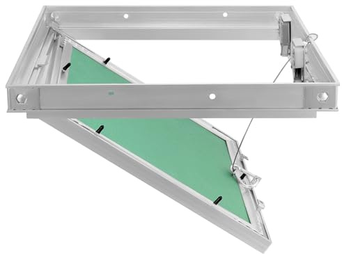 QWORK® Revisionsklappe 300 x 300 mm, Außenmaß 325 x 325 mm, Einbautiefe 30 mm, Aluminiumrahmen, für Trockenbau & Feuchträume