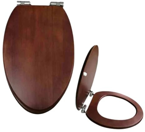 Eleeonora Badezimmer Toilettensitz Aus Holz,Leicht Zu Reinigender Toilettensitz AusHolz,Toilettendeckel Holz,Stabilisieren,Stummschaltung Aus,Einstellbar,Geeignet FüR Badezimmer Oder Wc
