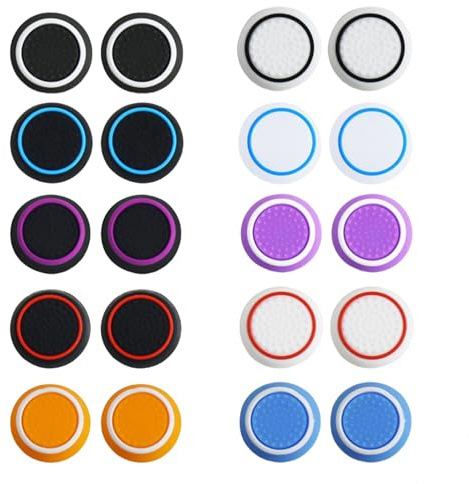 20 Stück Joystick Kappen PS5 Controller Sticks Aufsätze,PS4 PS5 Controllern Zubehör Gaming,Silikon Thumbsticks Grips Caps für Xbox One Series Ersatzkappen,Joystick-Schutz,Daumengriffkappen Dualsense
