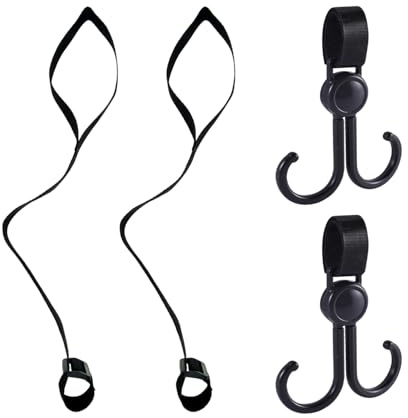 BIFHIG 2 Piezas De Muñequeras para Cochecito, 2 Piezas De Ganchos para Cochecito, Correas Antideslizantes para Cochecito, Accesorios para Cochecito, Coles Modernos Y Simples.
