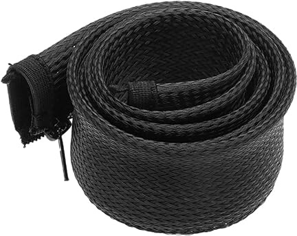 Kabelschlauch Flexibler,Kabelschutzschlauch Flexibler Kabelschutz aus Nylon, Kabelmanagement-Organizer, 1 m, Reißverschluss, Kabelhülle for Computer, TV, Schreibtisch, Home-Office(Black)